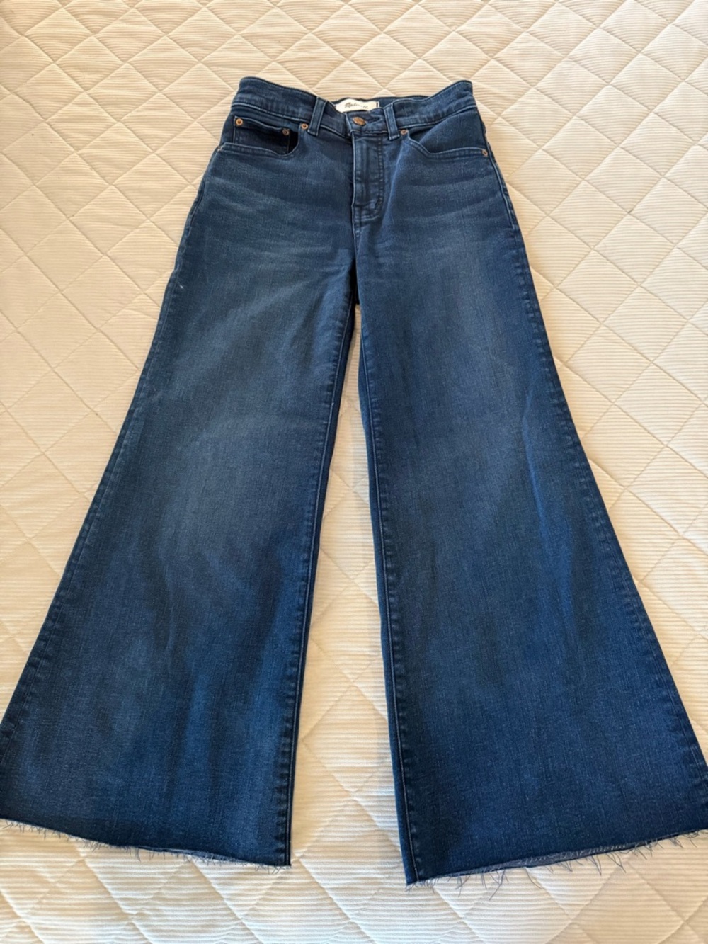 Madewell Dark Blue High-Rise Wide-Leg Jeans